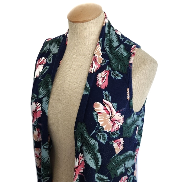 Urban Coco Floral High Low Kimono Vest Small - Picture 4 of 12